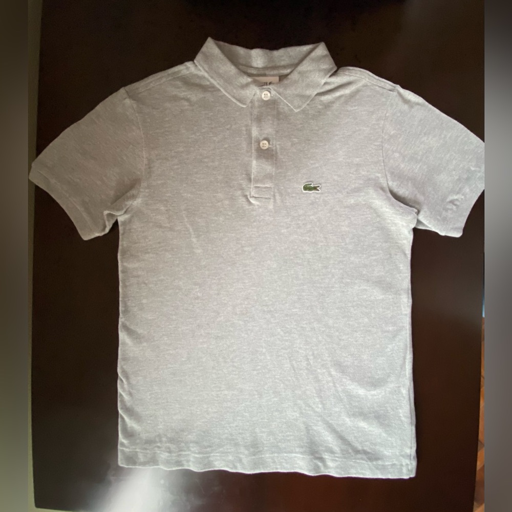 Boy’s Lacoste Polo in Gray, Size 12